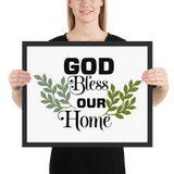 God Bless Our Home Christian Wall Decor Framed Poster