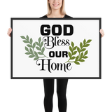 God Bless Our Home Christian Wall Decor Framed Poster