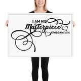 I Am His Masterpiece Bible Verse Quote Framed Poster