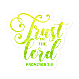 Trust In The Lord Yellow Green Bubble-free Stickers