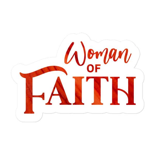 Woman of Faith Christian Quote Bubble-free Stickers