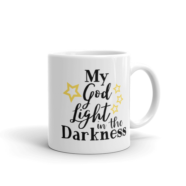My God Light In The Darkness White Glossy Mug